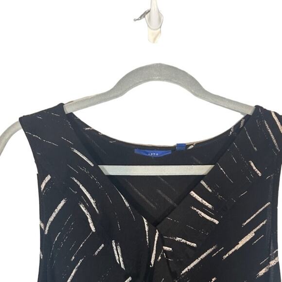 Apt. 9 Black & White Sleeveless V-Neck Side Slit Long Dress Women Sz S - Picture 7 of 12